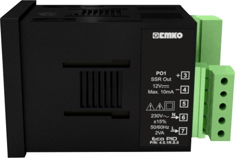 Emko ecoPID.4.5.1R.S.0 Hőmérséklet szabályozó Pt100, J, K, R, S, T, L -199 - +999 °C Relé, 5 A, SSR 3. kép
