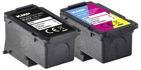 KMP Tinta helyettesíti Canon PG-545XL, CL-546XL Kompatibilis Kombinált csomag Fekete, Cián, Bíbor, S 3. kép