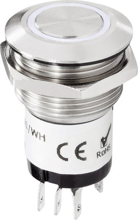 Renkforce RF-4707814 Csengőgomb 1 részes Nemesacél, Fehér 24 V DC/ 2 A, 24 V AC/ 1 A