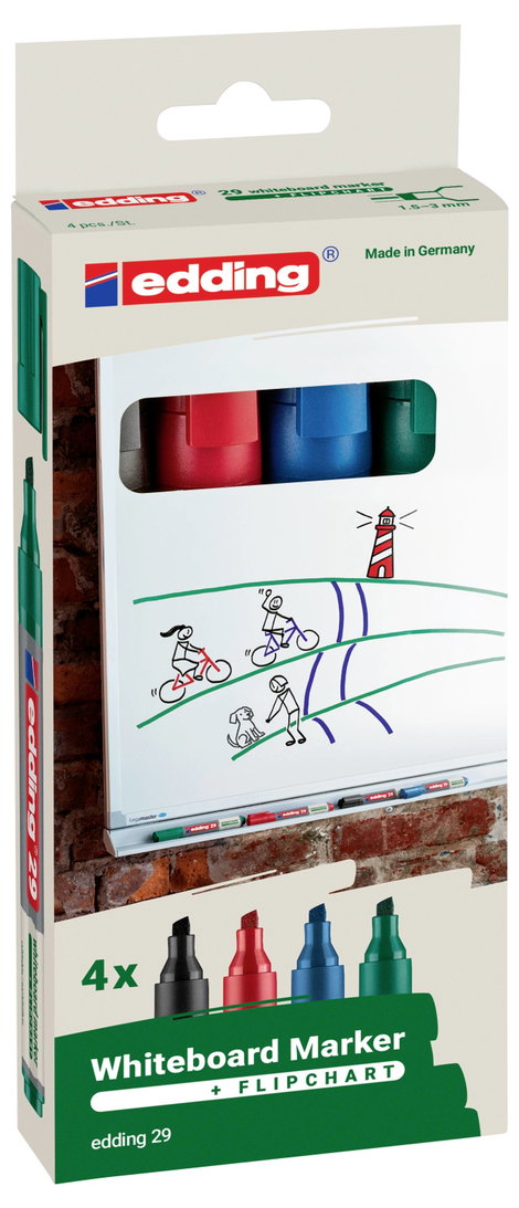 Edding Whiteboardmarker 29 EcoLine 4-29-4 Táblafilc Különböző színű 4 db 2. kép