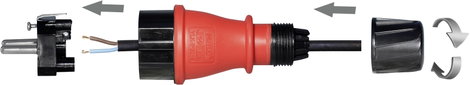 Maxtrack NV 48 L Védőérintkezős dugó Műanyag Fekete/piros IP54 2. kép