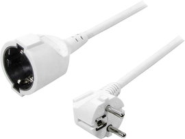 LogiLink LPS101 Áram Hosszabbítókábel Fehér 3.00 m H05VV-F 3G 1,5 mm² 90°-ban felfelé hajlított