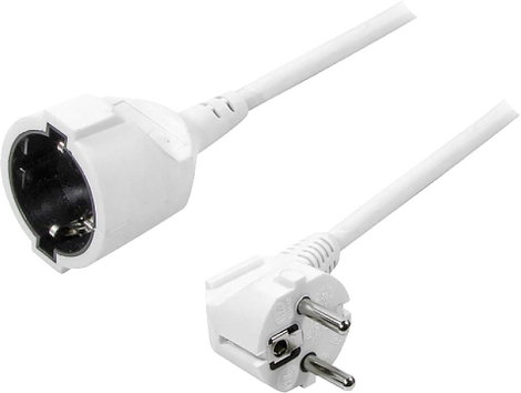 LogiLink LPS101 Áram Hosszabbítókábel Fehér 3.00 m H05VV-F 3G 1,5 mm² 90°-ban felfelé hajlított