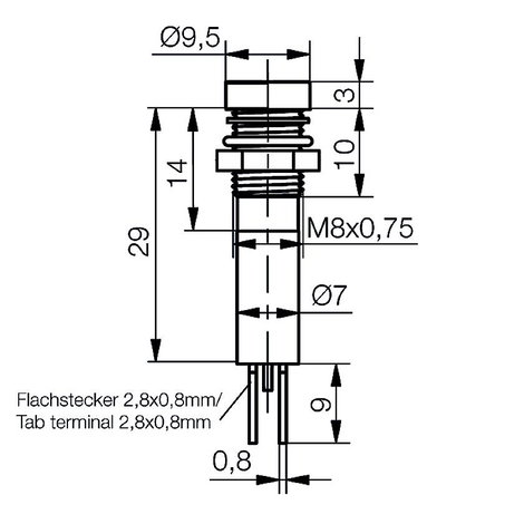 Signal Construct SWZU08024A LED-es jelzőlámpa Piros 24 V DC/AC Tray 2. kép
