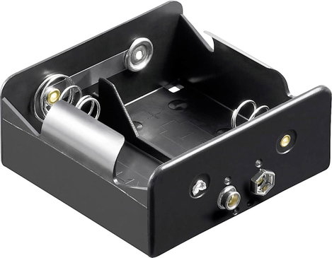 Elemtartó góliát elemhez 2 x D, 73 x 71 x 31 mm, Goobay 11452