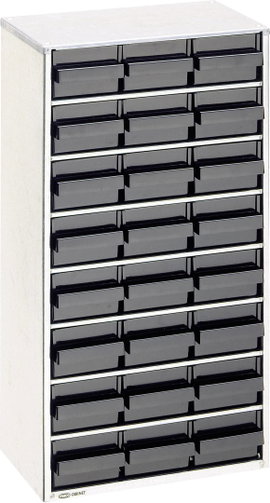 raaco 1224-02 ESD ESD acél tároló (H x Sz x Ma) 306 x 150 x 552 mm Rekeszek: 24 Földelő kábellel Tar