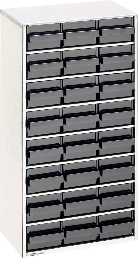raaco 1224-02 ESD ESD acél tároló (H x Sz x Ma) 306 x 150 x 552 mm Rekeszek: 24 Földelő kábellel Tar