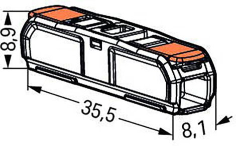 WAGO 221-2411 Vezetékösszekötő hajlékony: 0.14-4 mm² merev: 0.2-4 mm² Pólusszám: 1 1 db Átlátszó, Na 9. kép