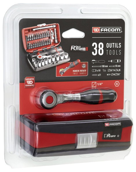 Facom Dugókulcs készlet Metrikus 1/4 (6,3 mm) 17 részes R.360NANOPB 3. kép