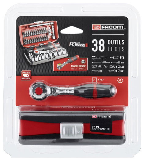 Facom Dugókulcs készlet Metrikus 1/4 (6,3 mm) 17 részes R.360NANOPB 4. kép