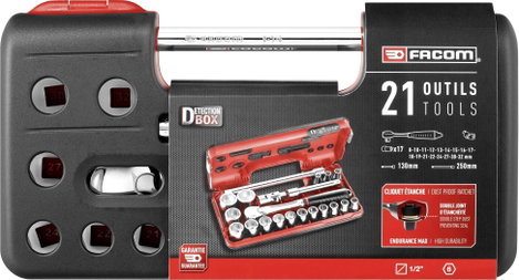 Facom Dugókulcs készlet Metrikus 1/2 (12,5 mm) 20 részes SL.DBOX1PB