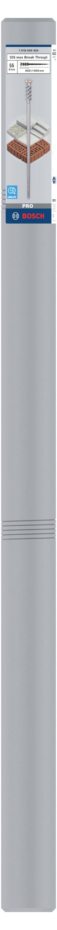 Bosch Accessories Durchbruchbohrer SDS max-9 55x850x1000mm 1618596458 Keményfém Áttörő fúró 55 mm Te 3. kép