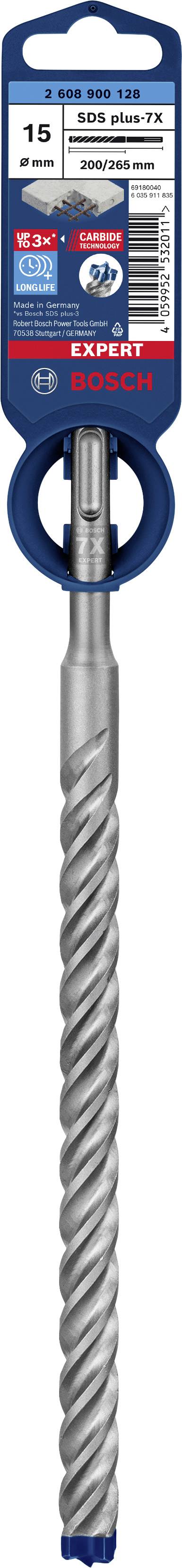 Bosch Accessories EXPERT SDS plus-7X 2608900128 Kalapácsfúró 1 db 15.00 mm Teljes hossz 265 mm SDS-P 2. kép