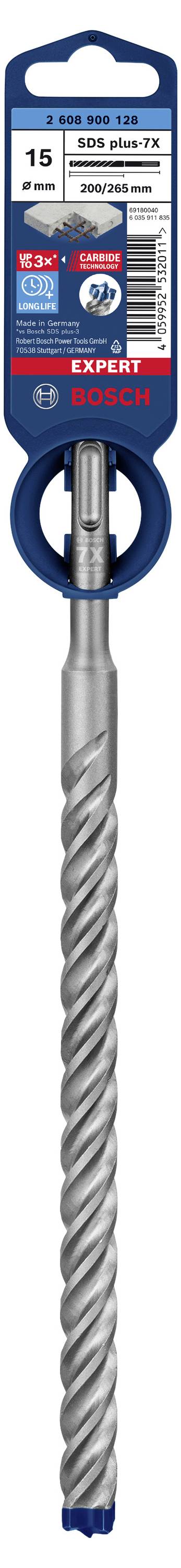 Bosch Accessories EXPERT SDS plus-7X 2608900128 Kalapácsfúró 1 db 15.00 mm Teljes hossz 265 mm SDS-P 3. kép
