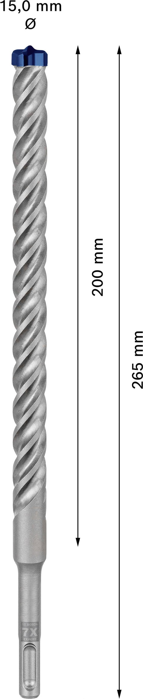 Bosch Accessories EXPERT SDS plus-7X 2608900128 Kalapácsfúró 1 db 15.00 mm Teljes hossz 265 mm SDS-P 5. kép