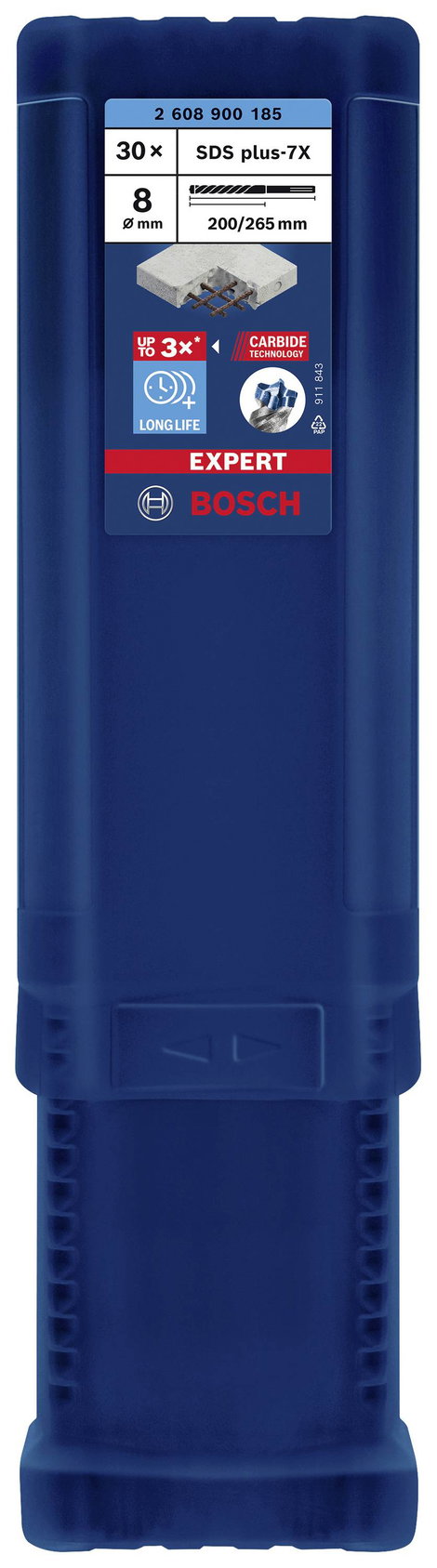 Bosch Accessories EXPERT SDS plus-7X 2608900185 Kalapácsfúró 30 részes 8.00 mm Teljes hossz 265 mm S 3. kép
