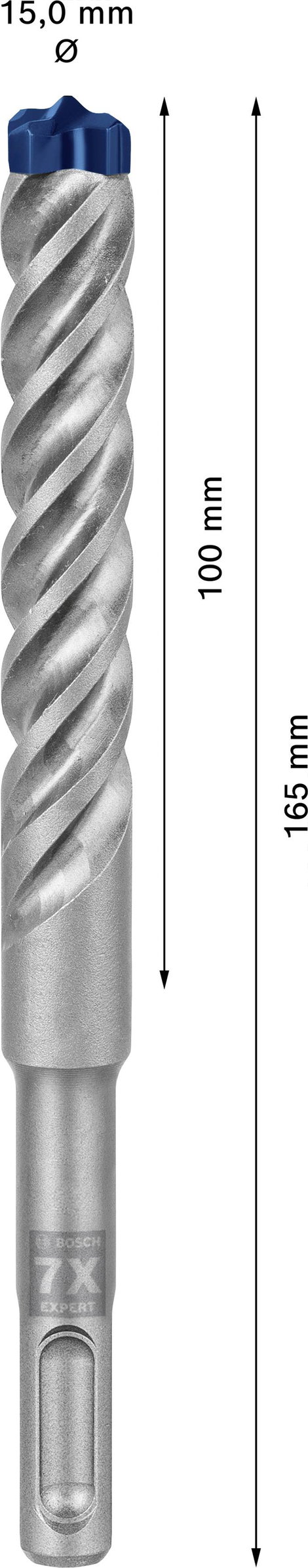 Bosch Accessories EXPERT SDS plus-7X 2608900127 Kalapácsfúró 1 db 15.00 mm Teljes hossz 165 mm SDS-P 5. kép
