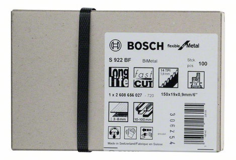 Bosch 2608656027 Szablyafűrészlap S 922 BF - Flexible for Metal 100 db 2. kép