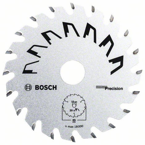 Bosch Accessories Precision 2609256D81 Keményfém körfűrészlap 85 x 15 mm Fogak száma (collonként): 2
