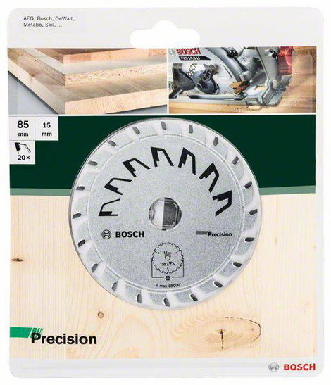 Bosch Accessories Precision 2609256D81 Keményfém körfűrészlap 85 x 15 mm Fogak száma (collonként): 2 2. kép