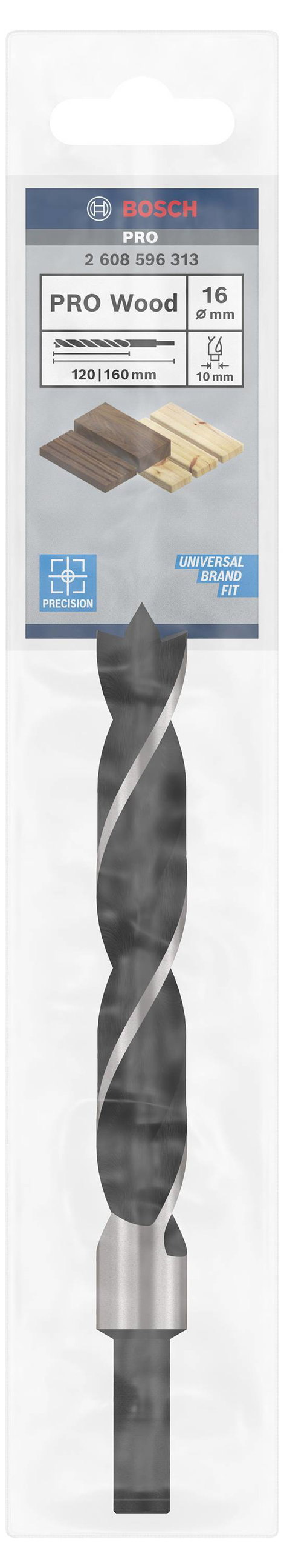 Bosch Accessories 2608596313 Fa spirál fúró 16 mm Teljes hossz 160 mm 1/4 (6,3 mm) 1 db 3. kép