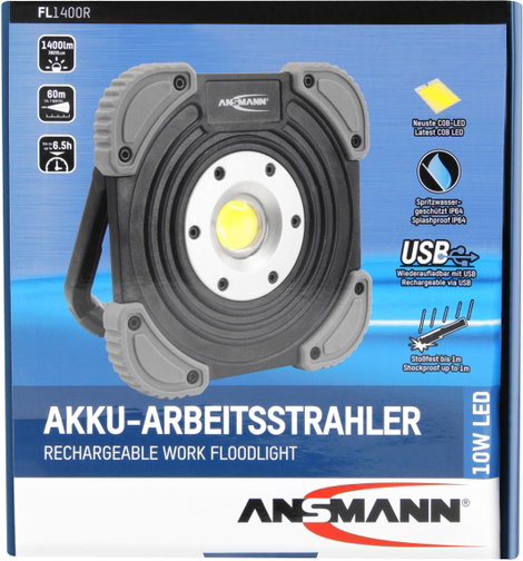 Akkus LED munkalámpa 10 W 1400 lm, Ansmann 1600-0235 FL2500R 15. kép