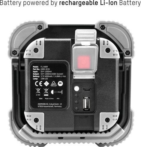 Akkus LED munkalámpa 10 W 1400 lm, Ansmann 1600-0235 FL2500R 17. kép