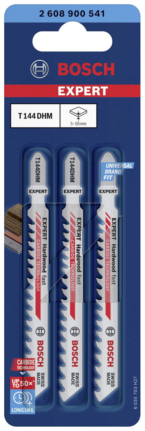 Bosch Accessories 2608900541 EXPERT Hardwood Fast T 144 DHM szúrófűrészlap, 3 db 3 db 2. kép