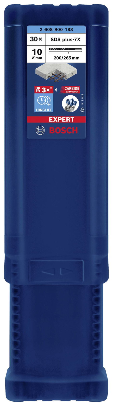 Bosch Accessories EXPERT SDS plus-7X 2608900188 Kalapácsfúró 30 részes 10.00 mm Teljes hossz 265 mm 2. kép