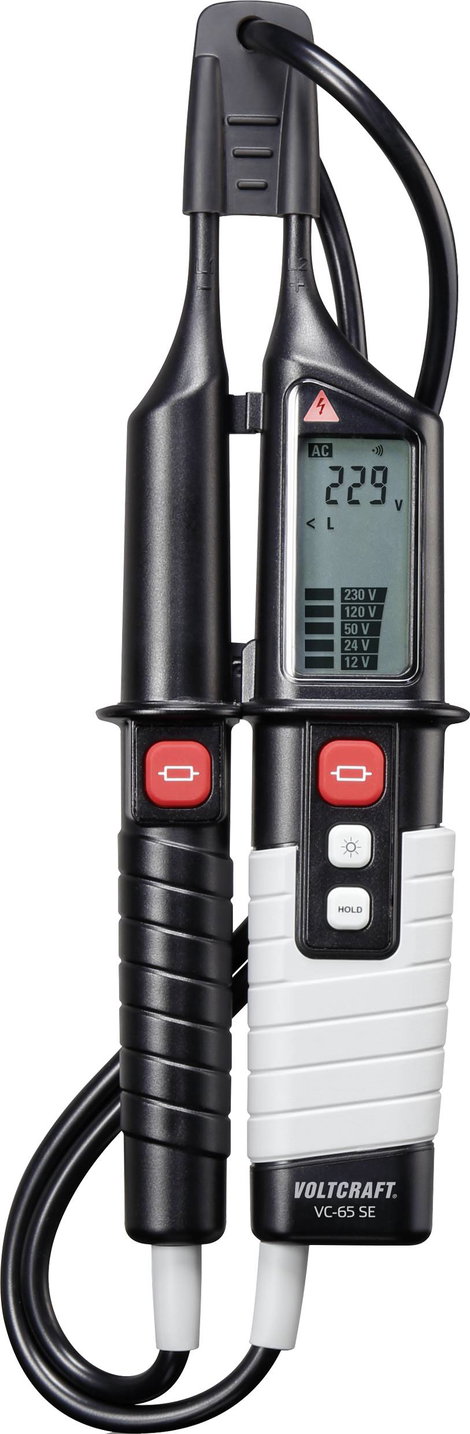 Kétpólusú feszültségvizsgáló CAT III 1000 V CAT IV 600 V akusztikus, LCD, LED, Voltcraft VC-65 SE