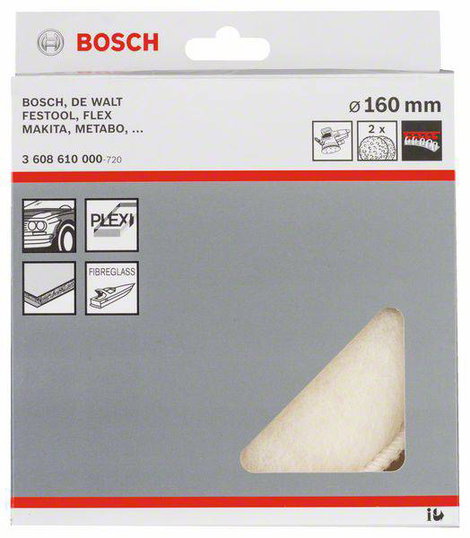 Bosch Accessories 3608610000 Báránygyapjú-burkolat - 160 mm Ø 160 mm 2 db 2. kép
