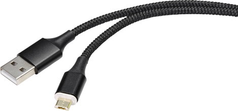 Renkforce USB kábel USB 2.0 USB-A dugó, USB mikro B dugó 1.00 m Fekete mágneses dugó RF-4746074 2. kép