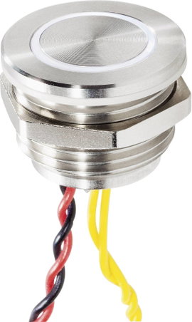 Renkforce RF-4707816 Csengőgomb Piezoval 1 részes Nemesacél, Fehér 24 V/0,3 A