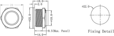 Renkforce RF-4707816 Csengőgomb Piezoval 1 részes Nemesacél, Fehér 24 V/0,3 A 5. kép