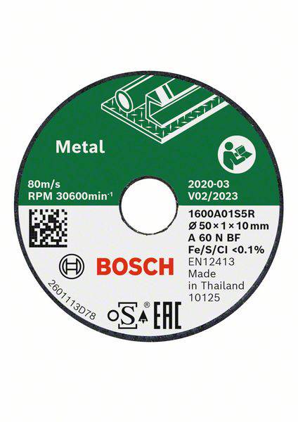 Bosch Accessories Expert for Inox 1600A01S5Y Vágótárcsa, egyenes 50 mm 1 db