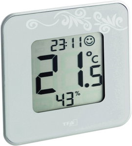 Digitális hő- és páratartalom mérő, fehér, TFA Style 30.5021.02