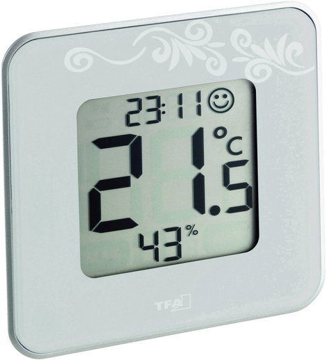 Digitális hő- és páratartalom mérő, fehér, TFA Style 30.5021.02