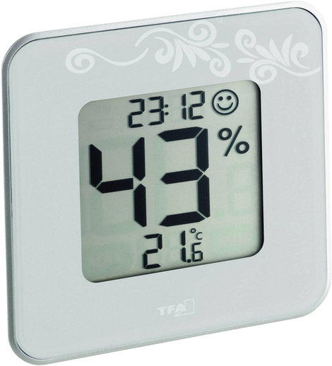 Digitális hő- és páratartalom mérő, fehér, TFA Style 30.5021.02 2. kép