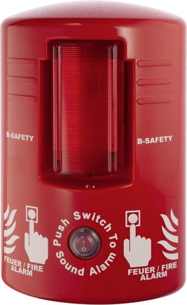 Helyi tűzjelző szirénával és zseblámpával, elemes, B-SAFETY TOP-ALARM BRS-25-01