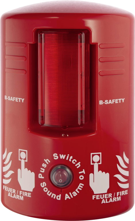 Helyi tűzjelző szirénával és zseblámpával, elemes, B-SAFETY TOP-ALARM BRS-25-01
