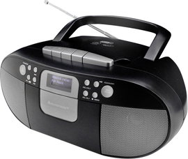 soundmaster SCD7800SW Kazettás rádió DAB+, URH AUX, CD, Kazetta, USB Ébresztő funkció Fekete