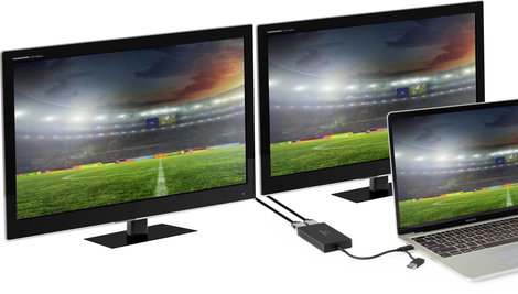 4K külső grafikuskártya, HDMI USB-C USB A 3.0, Renkforce RF-VDA-301