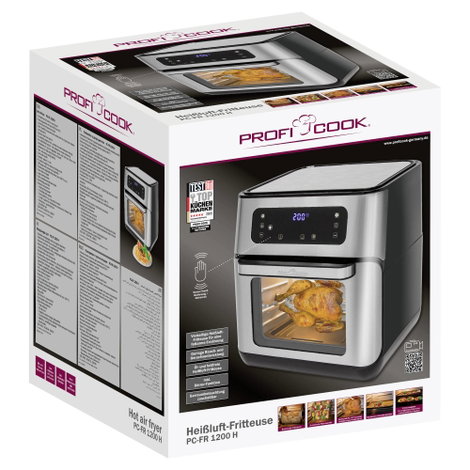 Profi Cook PC-FR 1200 H Forrólevegős fritőz 1500 W Fekete/nemesacél 11. kép