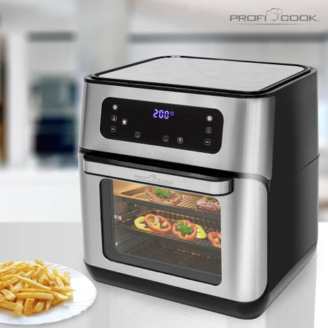 Profi Cook PC-FR 1200 H Forrólevegős fritőz 1500 W Fekete/nemesacél 12. kép