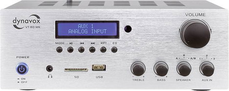 Dynavox VT-80 MK Sztereo erősítő 2 x 75 W Fehér USB 4. kép