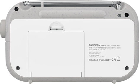 Sangean DPR-42BT White-Grey Koffer rádió DAB+, URH Bluetooth® Fehér, Szürke 2. kép