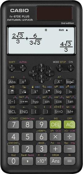 Casio FX-87DEPLUS-2 Műszaki-tudományos számítógép Napenergiával üzemeltetett, Elemekről üzemeltetett