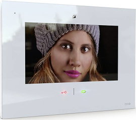 m-e modern-electronics VDV-907 W Videó kaputelefon WLAN, Rádiójel vezérlésű Beltéri egység Fehér