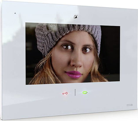 m-e modern-electronics VDV-907 W Videó kaputelefon WLAN, Rádiójel vezérlésű Beltéri egység Fehér