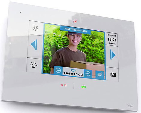 m-e modern-electronics VDV-907 W Videó kaputelefon WLAN, Rádiójel vezérlésű Beltéri egység Fehér 3. kép